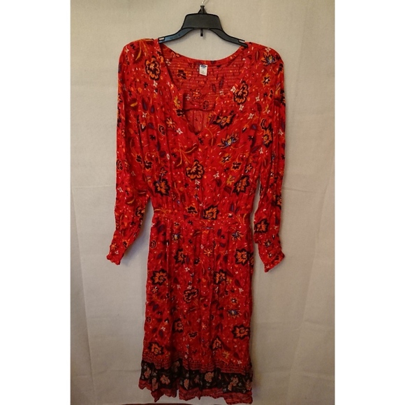 Old Navy Dresses & Skirts - Flowing Mahogany Floral Old Navy Dress